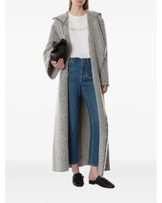 Alberta Ferretti Gray Long Coat