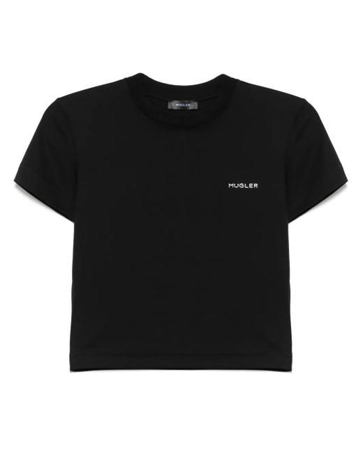 Mugler Black T-shirts And Polos
