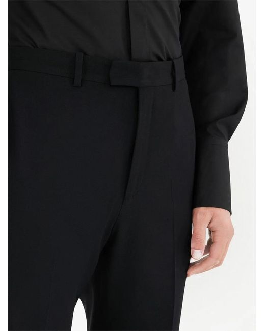 Ferragamo Blue Satin-Insert Tailored Trousers for men