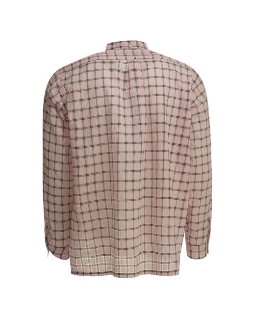 Beams Plus Pink Check-Pattern Shirt for men