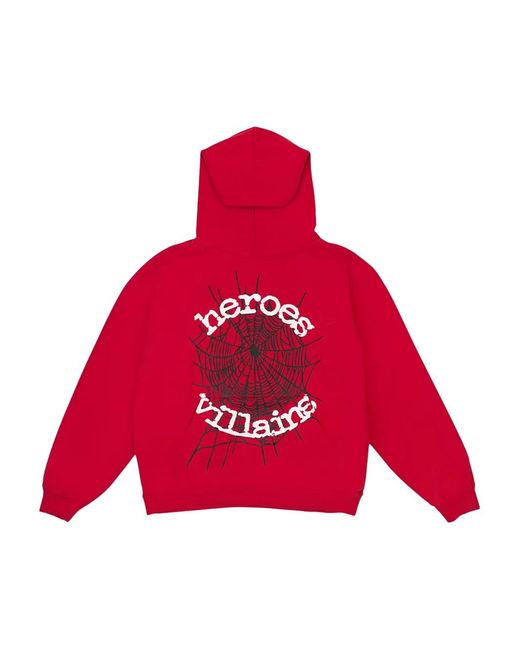 Sp5der Red X Metro Boomin Spiderweb-Print Hoodie for men