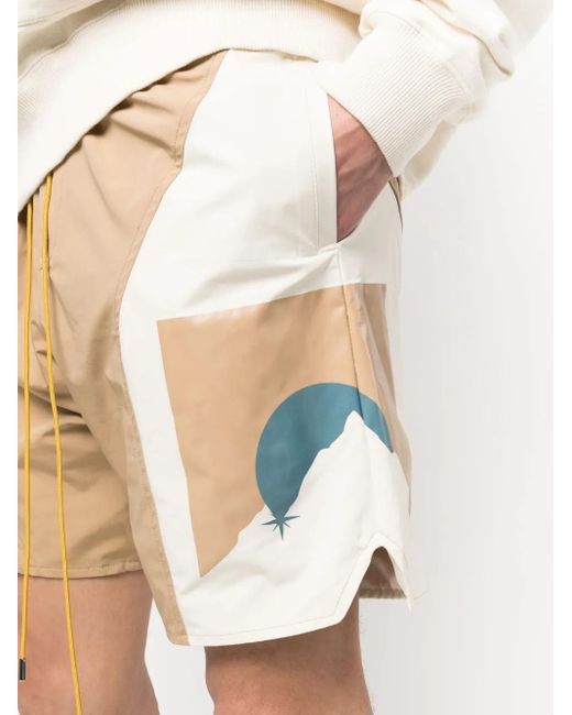 Pantalones cortos de chándal con logo Rhude de hombre de color Natural