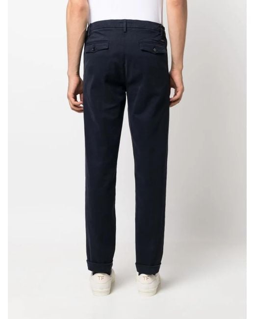 Fay Blue Capri Pince Tailored Trousers for men
