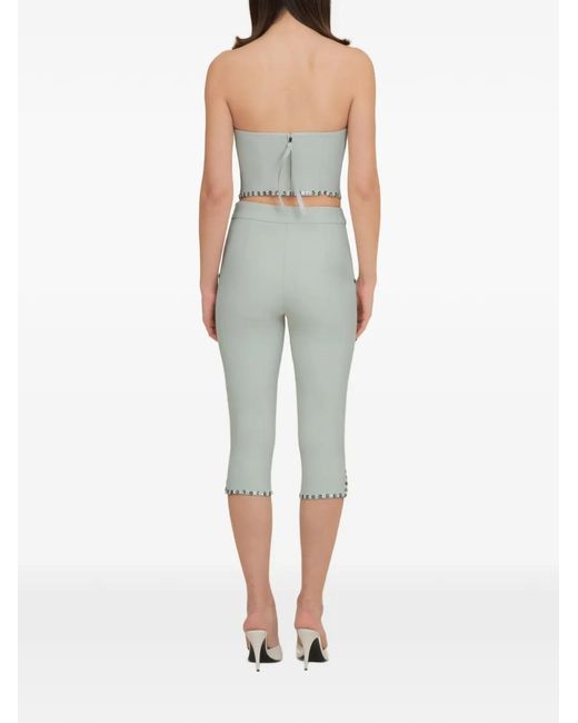 Contessa Mills White Benjamin Button-Embellished Cropped Trousers