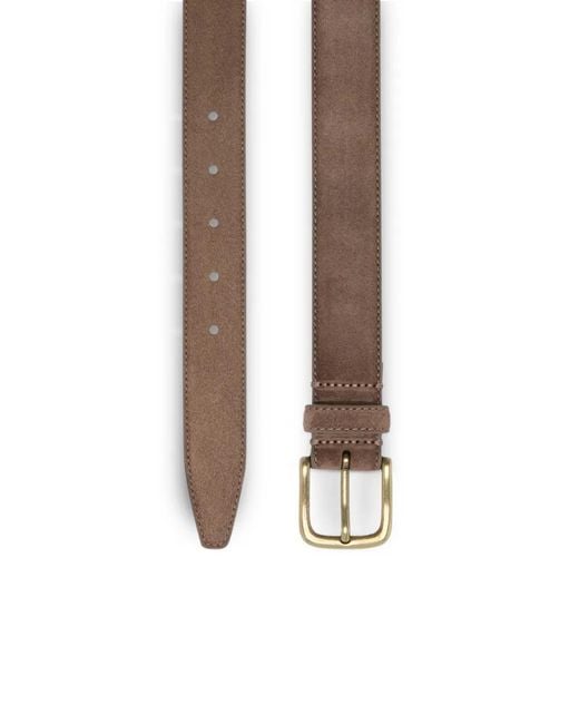 Officine Creative White Suede Slim Belt for men