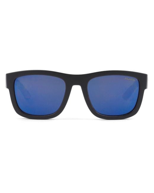Prada Blue Linea Rossa Active Square-frame Sunglasses for men