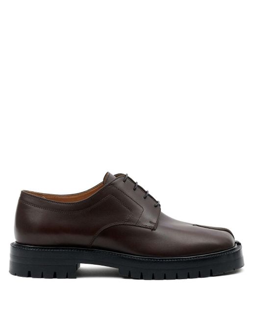 Maison Margiela Brown Tabi Leather Derby Shoes for men