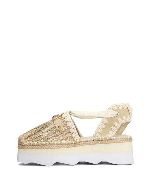 Mou Natural Logo-Lettering Espadrilles