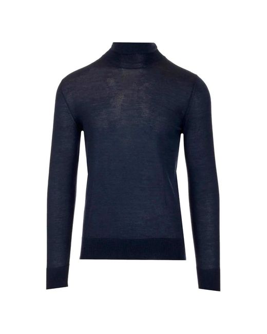 Al Duca D'aosta Blue Roll-Neck Long-Sleeve T-Shirt for men