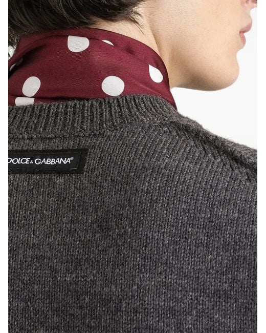 Dolce & Gabbana Gray Virgin Wool Pullover for men