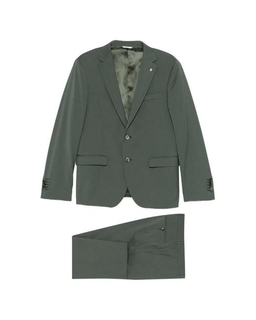 Manuel Ritz Green Buttoned Suit for men