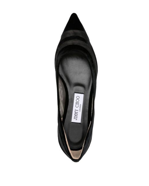 Jimmy Choo Black Love Tulle-trim Ballerina Shoes