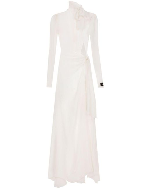 Robe longue en soie à effet de transparence Dolce & Gabbana en coloris White