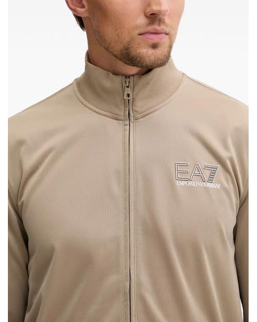 EA7 Pullover Mit Logo-Print in Natural für Herren
