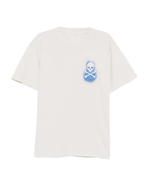 Melt White Graphic-Print T-Shirt for men