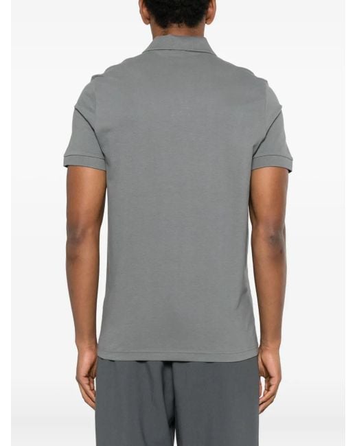 Boss Poloshirt Met Patch En Korte Mouwen in het Gray voor heren