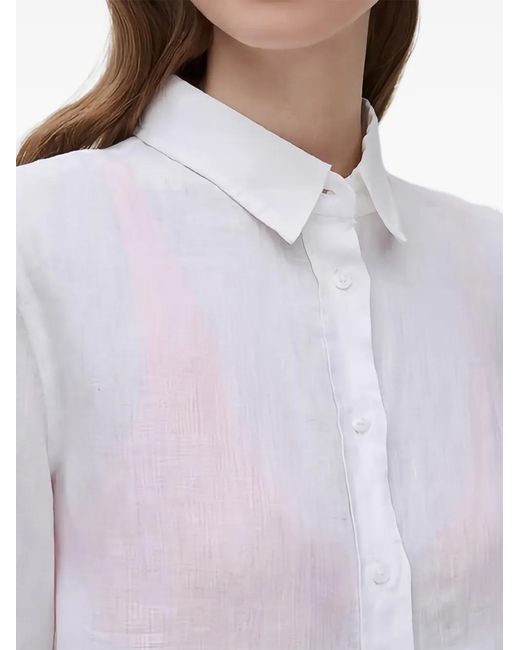 Benetton White Long-Sleeve Shirt