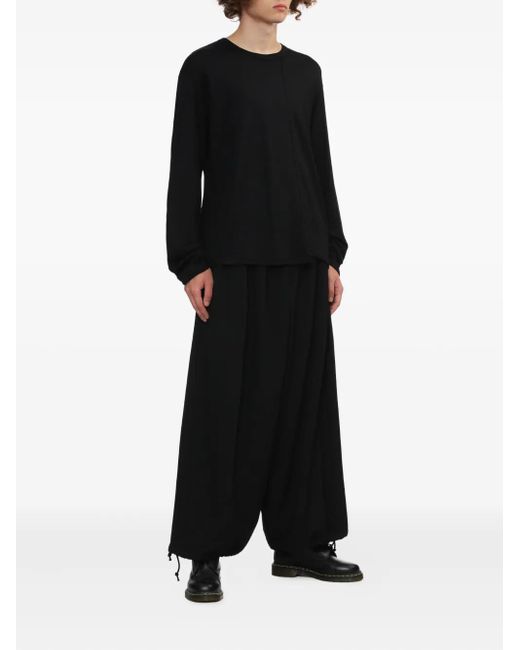 Yohji Yamamoto Black Long-Sleeve Wool T-Shirt for men