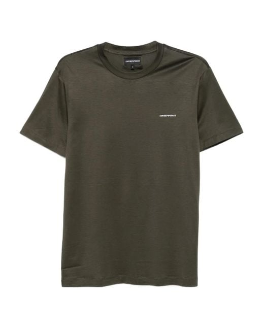 Emporio Armani Green Logo Cotton Blend T-Shirt for men