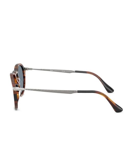 Persol Blue Tortoiseshell Round-Frame Sunglasses