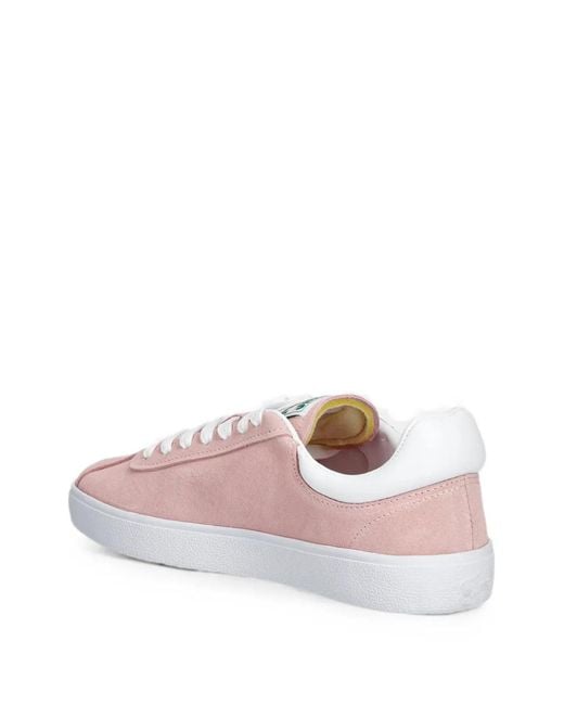 Lacoste Pink Logo-Print Sneakers