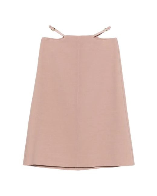 Elisabetta Franchi Pink Cut-Out Strap-Detail Skirt