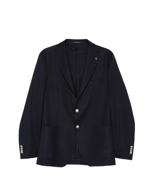 Chaqueta Con Solapas De Muesca Tagliatore de hombre de color Blue