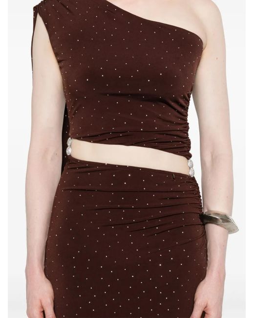 Nissa Avondjurk Verfraaid Met Stras in het Brown