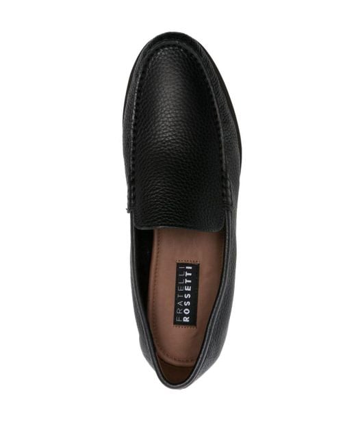 Fratelli Rossetti Black Slip-on Leather Loafers for men