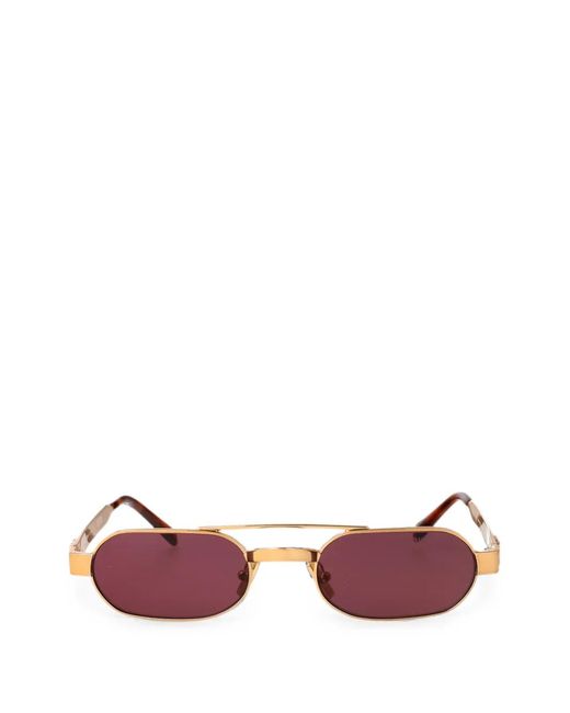 Miu Miu Pink Logo-Plaque Geometric-Frame Sunglasses