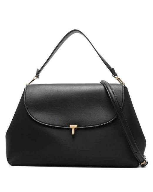 Totême Black T-Lock Satchel Bag