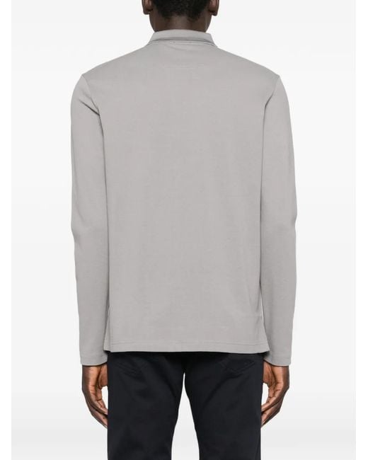 Boss Gray Long-Sleeve Polo Shirt for men