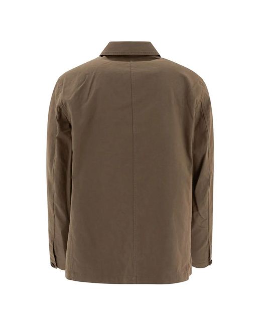 Vince Brown Button-Front Patch-Pocket Jacket for men