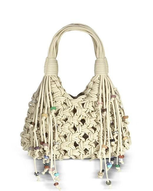 HIBOURAMA Metallic Mini Vannifique Desert Stone Stone-Embellished Tote Bag
