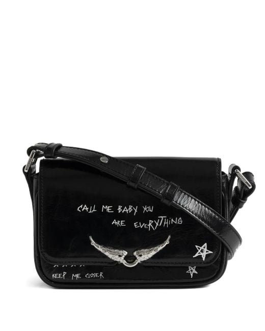 Zadig & Voltaire Black Le Zazi Retro Graffiti Bag
