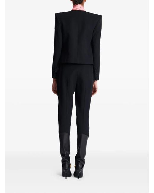 Balmain Black Grain De Poudre Edge-To-Edge Spencer Jacket