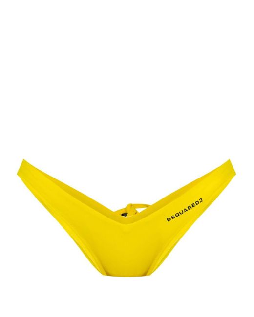 DSquared² Yellow Thong-style Bikini Bottom