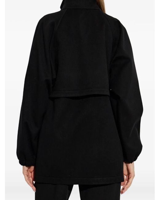 Jil Sander Black Stand-Up Collar Wool Jacket
