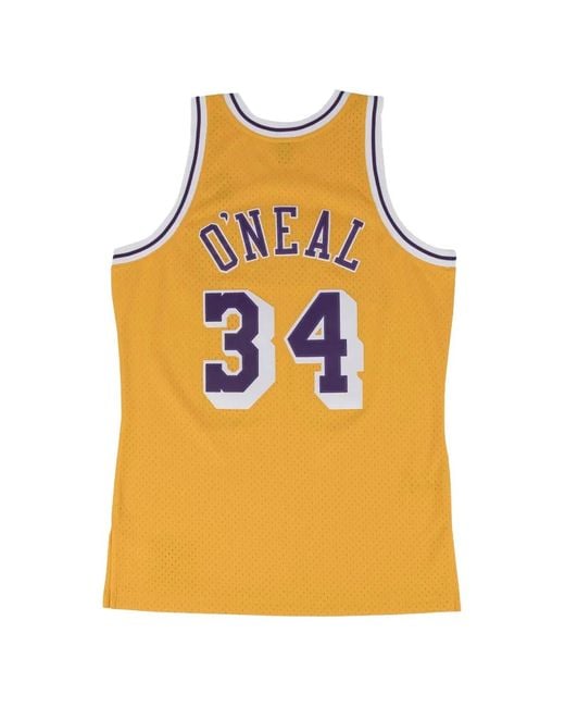 Mitchell & Ness Yellow Nba Shaquille O'Neal 1996 Los Angeles Lakers Vest for men