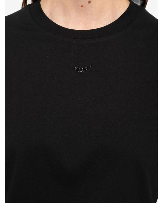 Zadig & Voltaire Black Edda Hc Mini Wings Strass