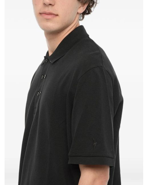 Neil Barrett Black Piqué Cotton Polo Shirt for men