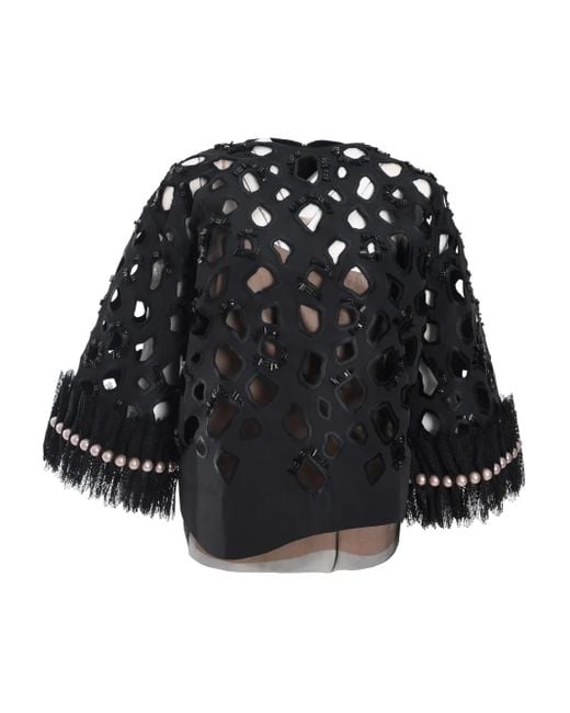 Biyan Black Jadine Cut-Out Blouse