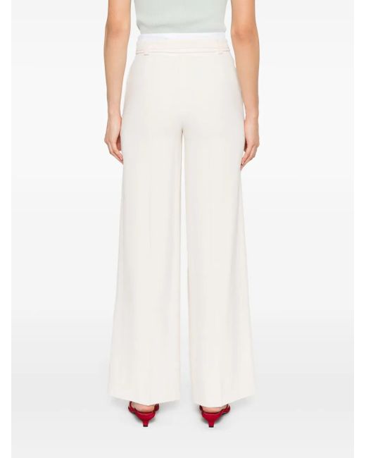 Liviana Conti White Straight-Leg Trousers