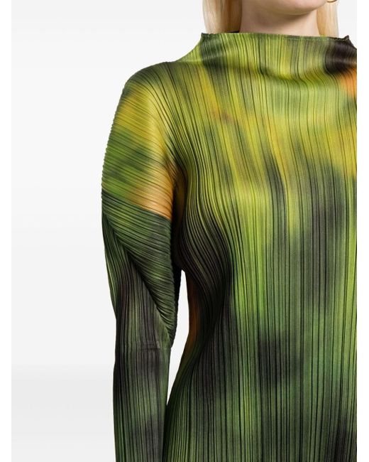 Robe courte à design plissé Pleats Please Issey Miyake en coloris Green