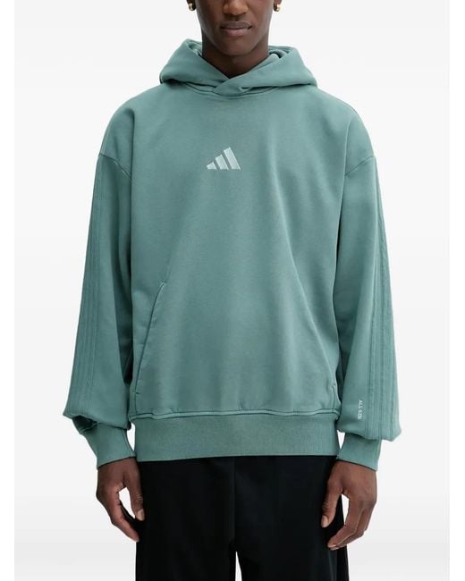 Adidas Green Logo-Detail Hoodie for men