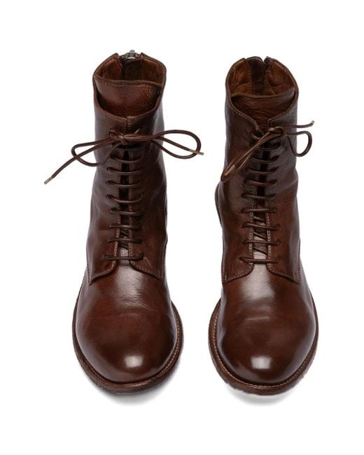 Officine Creative Brown Leather Ankle Boots