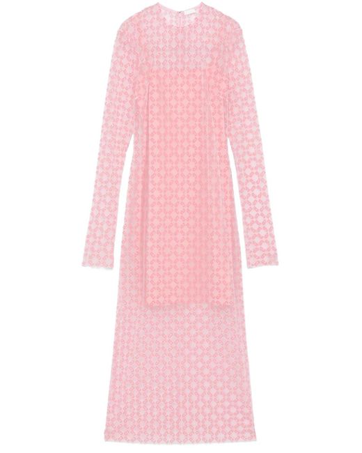 Givenchy Pink Monogram 72 Tulle Midi Dress