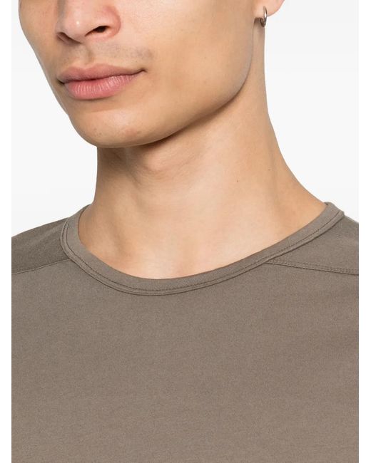 Rick Owens Gray Level T Graphic-Print Ribbon-Detail T-Shirt for men