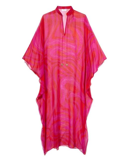 Emilio Pucci Pink Kaftan Mit Marmo-Print