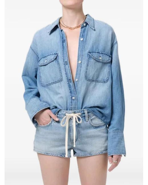 Citizens of Humanity Blue Emjay Double-Pocket Shirt